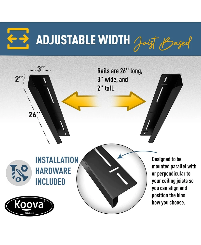 Koova Overhead Bin Rack for Nine Bins