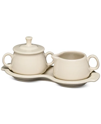 Fiesta Linen 4-Piece Sugar Bowl And Creamer Set w/ Tray