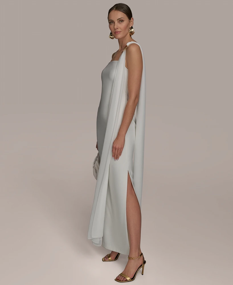 Donna Karan New York Women's Straight-Neck Chiffon-Sash Gown