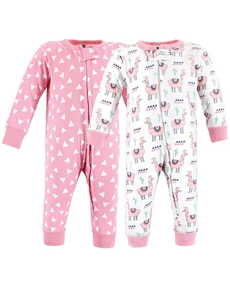 Hudson Baby Girls Cotton Sleep and Play