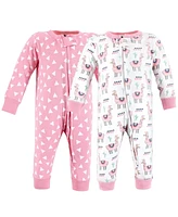 Hudson Baby Girls Cotton Sleep and Play