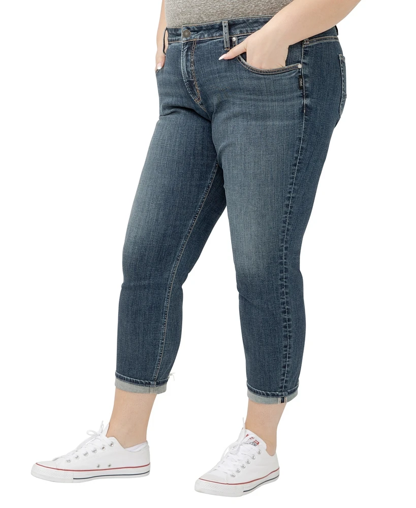 Silver Jeans Co. Plus Boyfriend Mid Rise Slim Leg