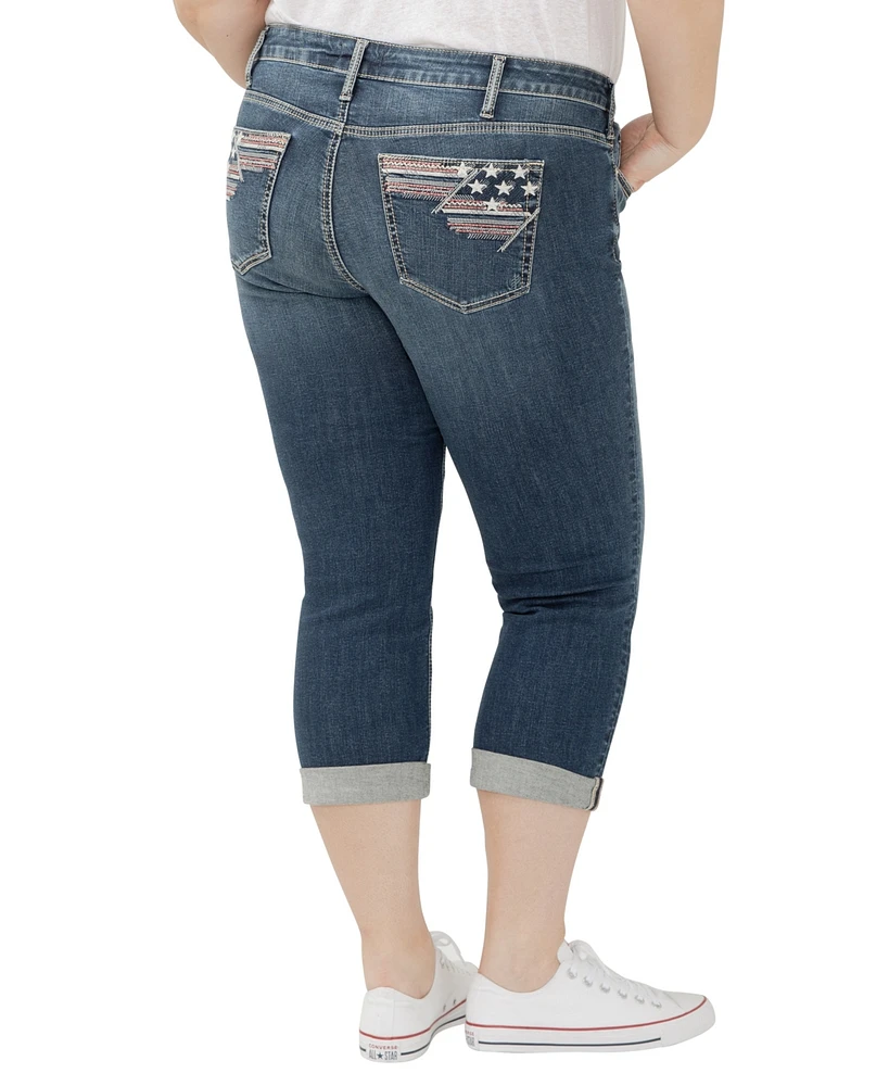 Silver Jeans Co. Plus Suki Mid Rise Curvy Fit Capri