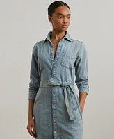 Lauren Ralph Lauren Women's Belted Denim Shirtdress