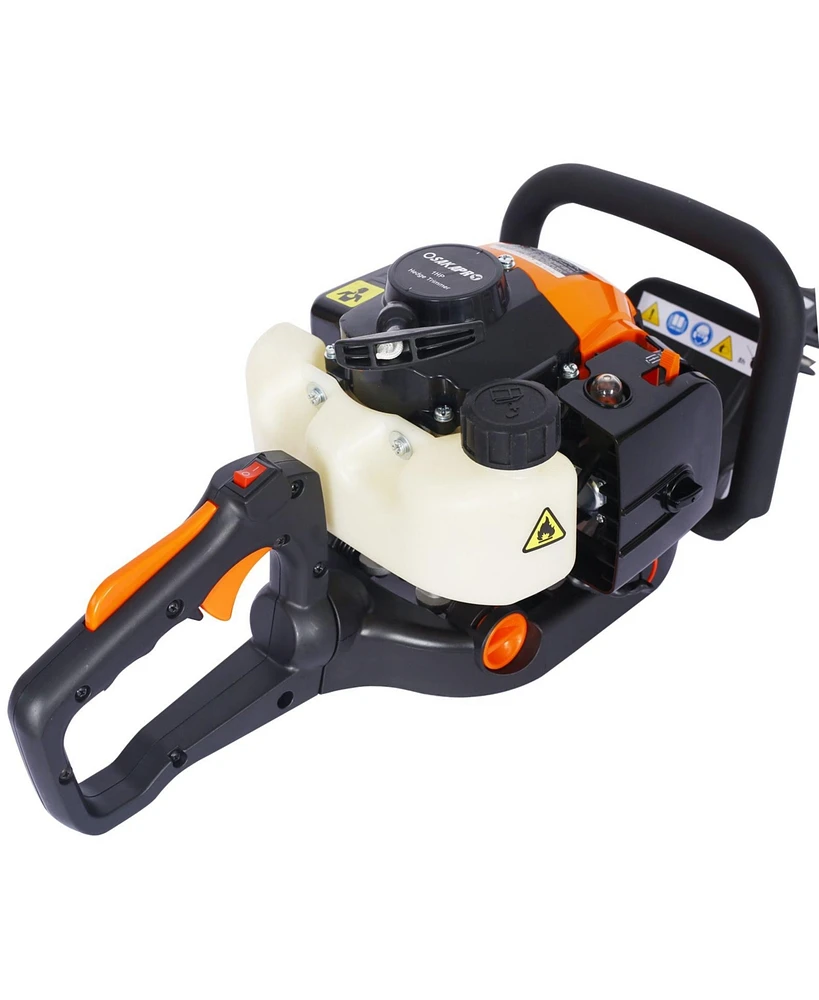 26cc 2 cycle gas powered hedge trimmer , double sided blade 24",recoil gasoline trim blade