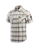 Fanatics Men's Navy Milwaukee Brewers Plaid Full-Snap Shirt