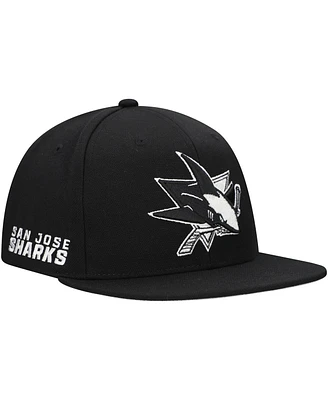 Mitchell & Ness Men's Black San Jose Sharks Team Snapback Hat