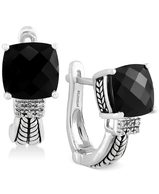Effy Black Onyx (3-1/2 ct. t.w.) and Diamond Accent Earrings in Sterling Silver