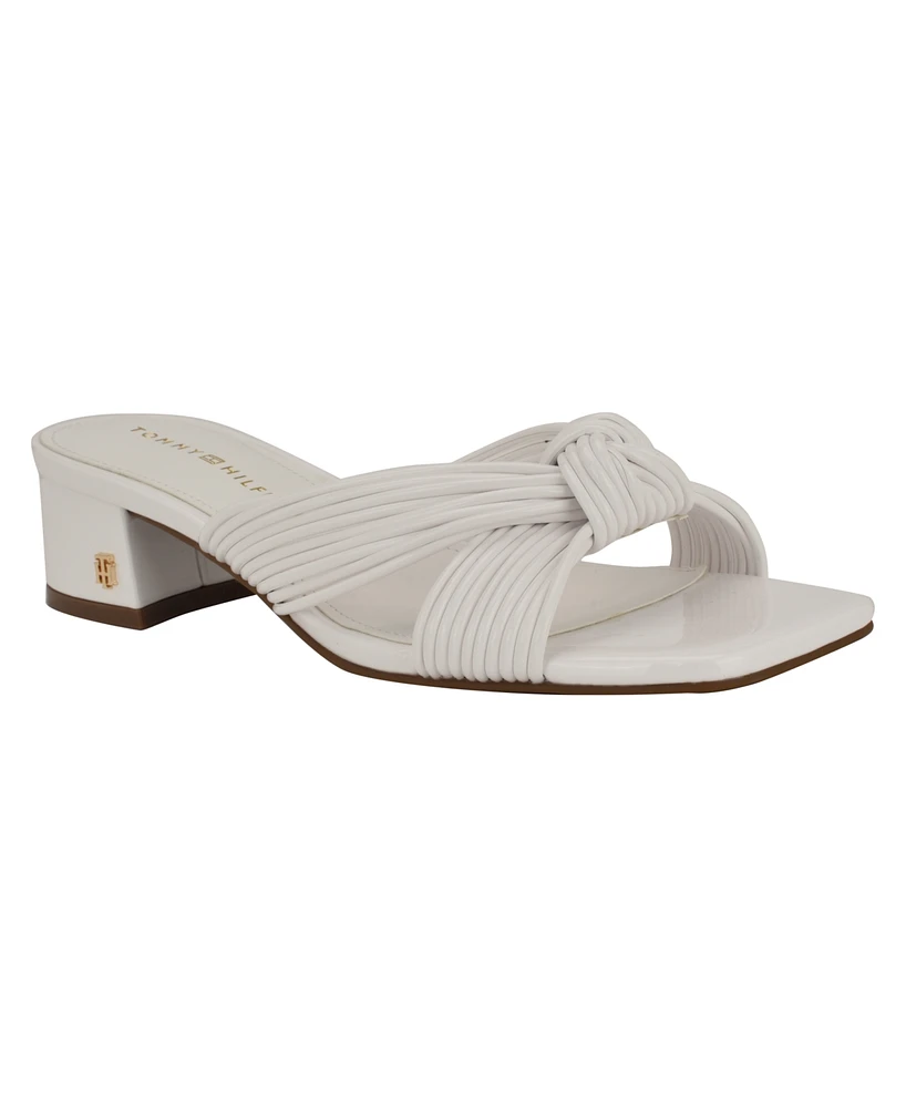 Tommy Hilfiger Women's Philie Knotted Crisscross Block Heel Sandals