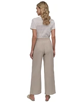 Dkny Jeans Petite Cotton High-Rise Smocked-Waist Pants
