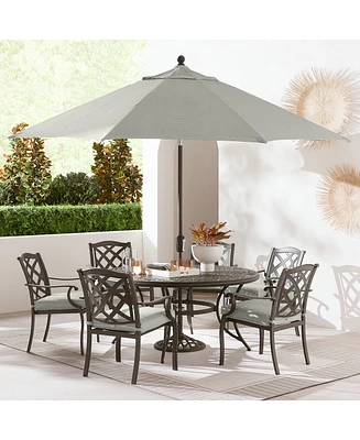 Wythburn Outdoor Dining 7pc Set (60" Round Table & 6 Lattice Chairs), Created for Macy's