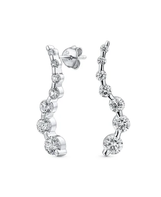 Bling Jewelry Classic Dangle Chandelier Earrings with Cz Solitaire in Sterling Silver