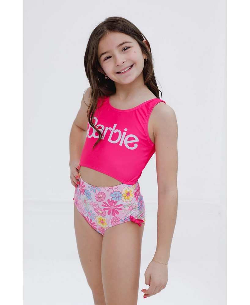 Barbie Little Girls One Piece Bathing Suit to