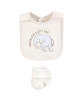 Hudson Baby Infant Cotton Bib and Sock Set 8pk, Modern Safari Animals, One Size