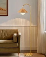 Ink+Ivy 66" Laguna Rattan Weave Shade Iron Floor Lamp