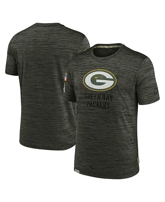 Nike Men's Olive Green Bay Packers Salute to Service Velocity Team T-Shirt