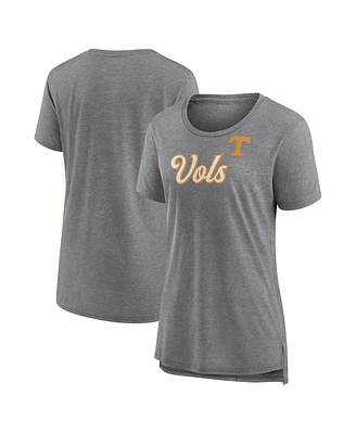 Fanatics Women's Gray Tennessee Volunteers Heritage Past Script Tri-Blend T-Shirt