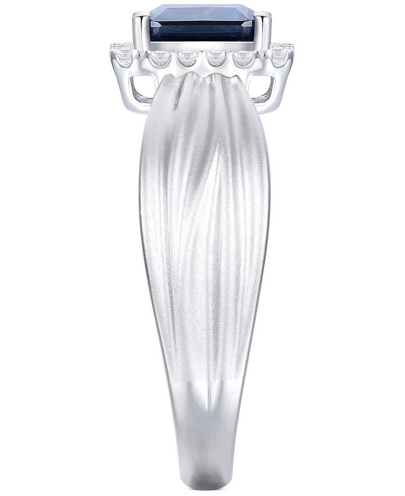 Emerald (5/8 ct. t.w.) & Diamond (1/6 Halo Ring 14k Gold (Also Ruby Sapphire)