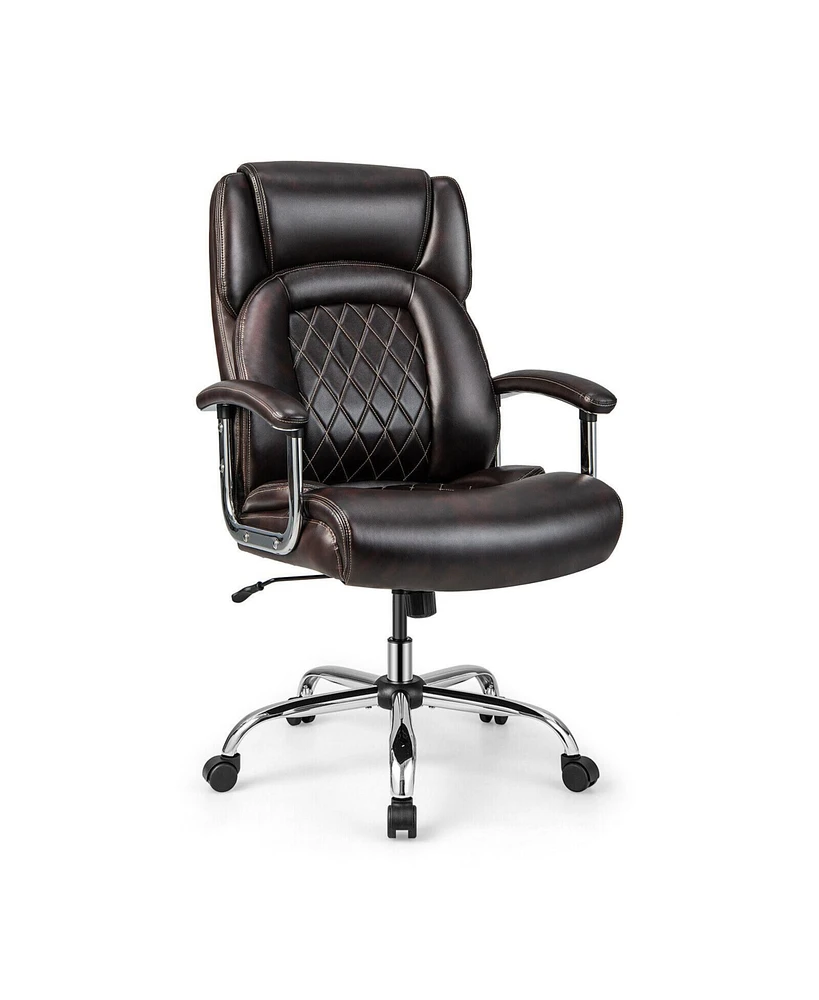 Height Adjustable Big and Tall Office Chair Computer Desk with Metal Base