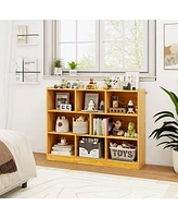 3-Tier Open Bookcase 8-Cube Floor Standing Storage Shelves Display Cabinet