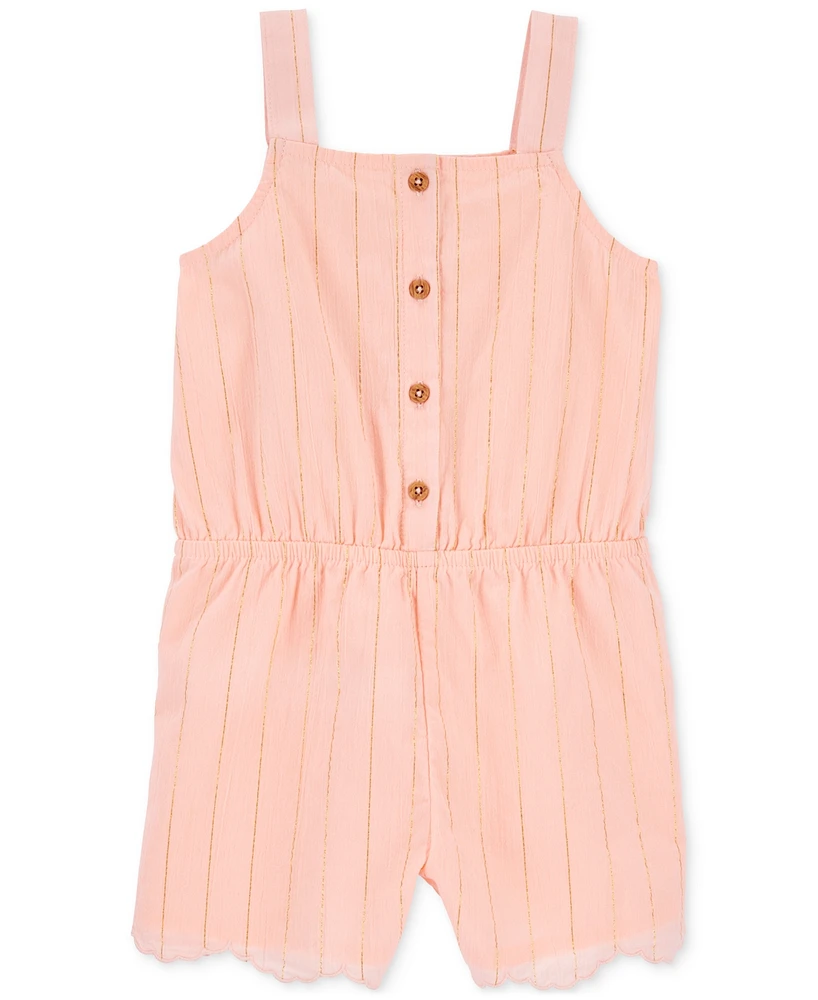 Carter's Toddler Girls Boho Button-Up Crinkle Romper