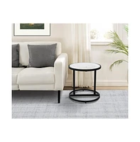 Round Top Side Table with Tubular Frame for Modern and Minimalist Home Decor