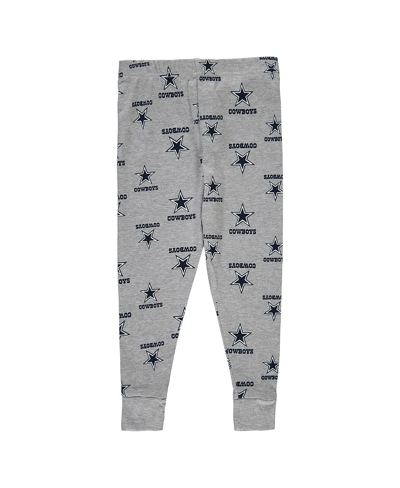 Outerstuff Toddler 2-Piece Heathered Gray Dallas Cowboys Long Sleeve T-Shirt and Pants Sleep Set