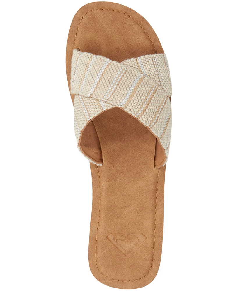Roxy Women's Andreya Raffia Slip-On Sandals