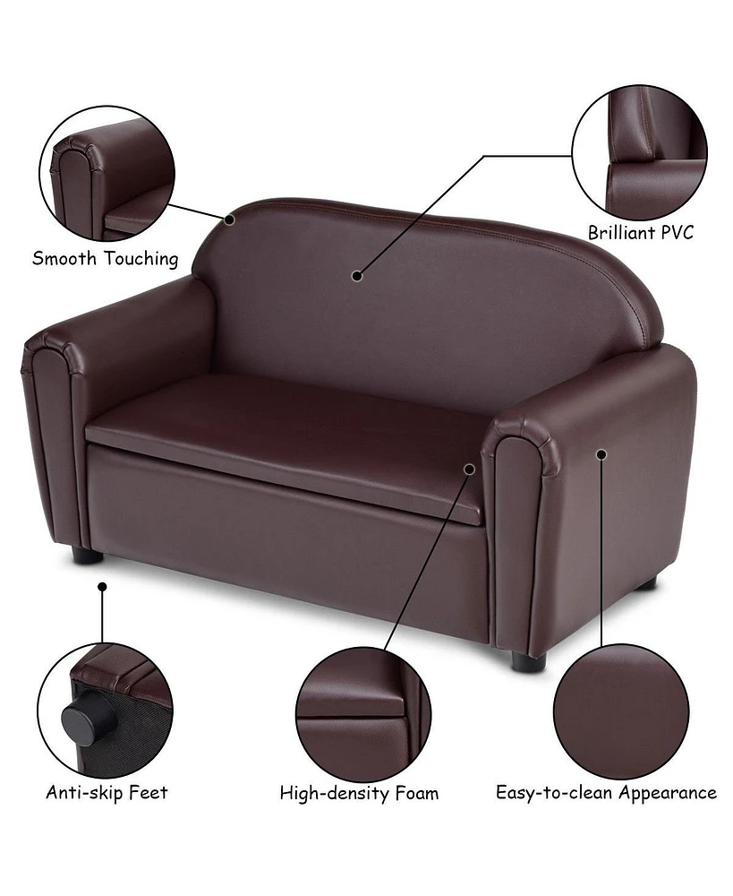 Kids Sofa Armrest Chair with Storage Function