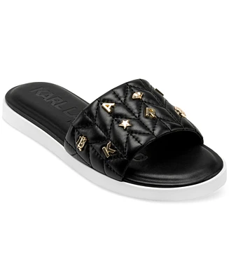 Karl Lagerfeld Paris Women's Carenza Studded Slide Sandals