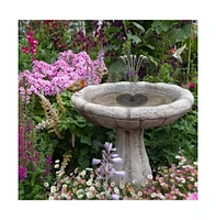 Solar-Powered Birdbath Fountain – Outdoor Water Pump Kit with 4 Nozzles for Garden, Patio, or Pond Use