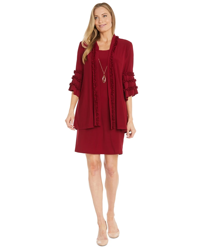 R & M Richards Women's Two-Piece Bell-Sleeve Jacket Dress
