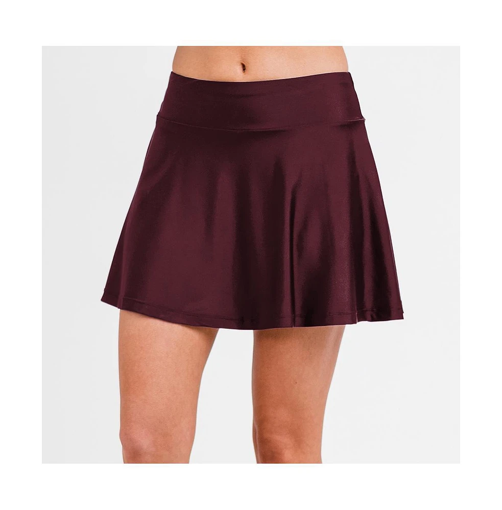 Calypsa Women's Flowy Swim Skirt With Attached Shorts