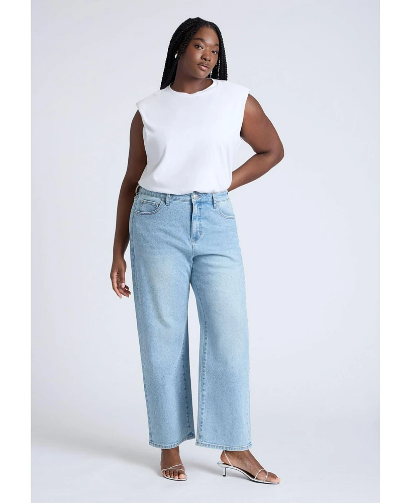 Eloquii Women's The Sparkle Naomi Straight Leg Jean