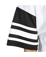 Gameday Couture Women's White San Francisco 49ers Vintage Look Contrast Mesh Striped Raglan T-Shirt