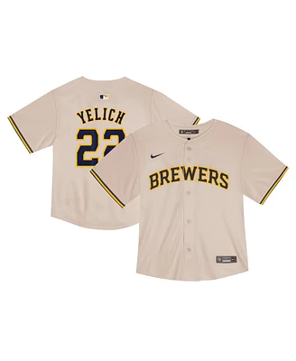 Nike Toddler Christian Yelich Cream Milwaukee Brewers Home Game Jersey