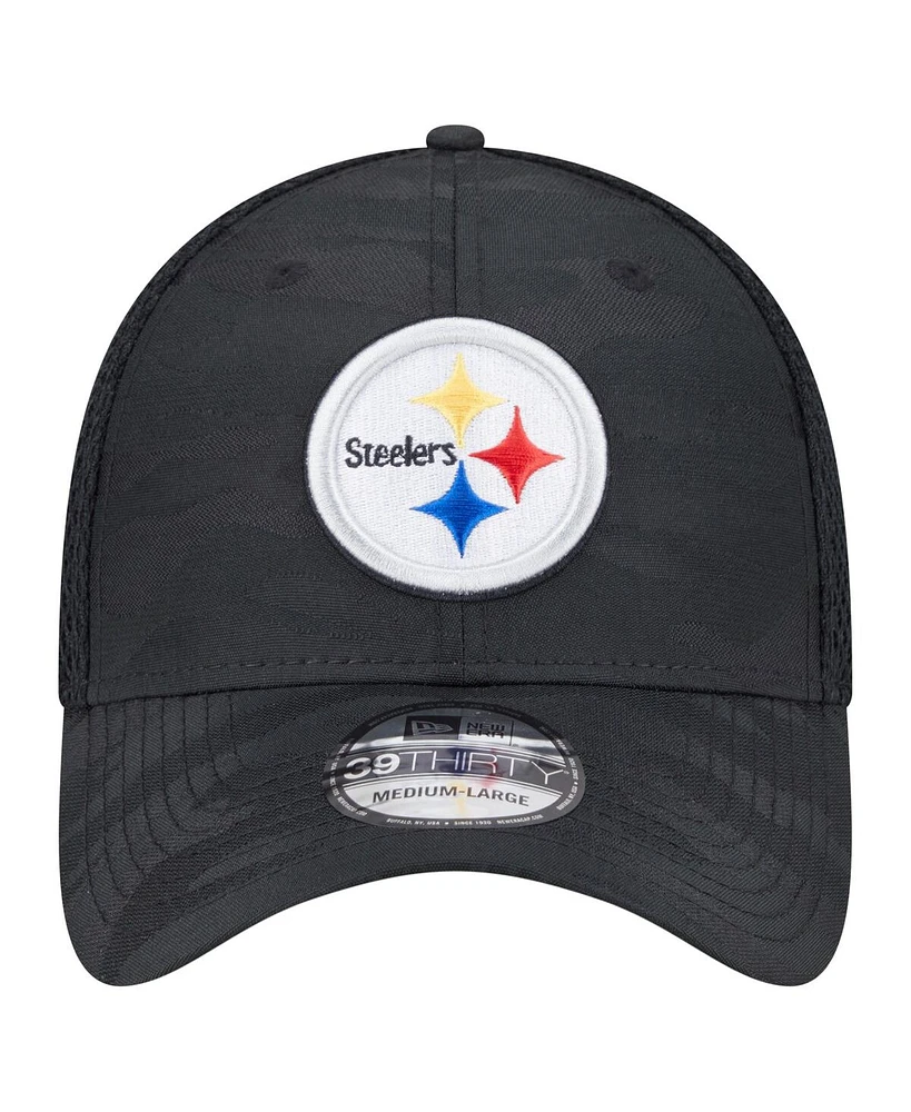 New Era Men's Black Pittsburgh Steelers Active Camo 39THIRTY Flex Hat