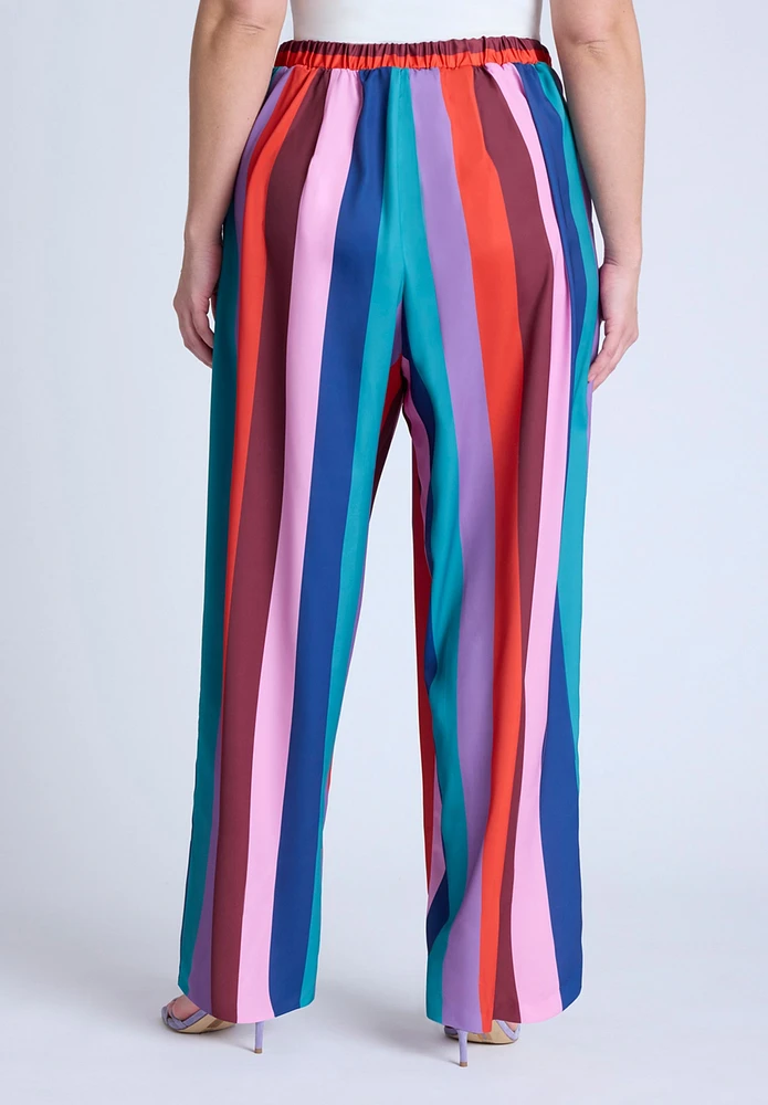 Eloquii Women's Pull On Printed Wide Leg Pant