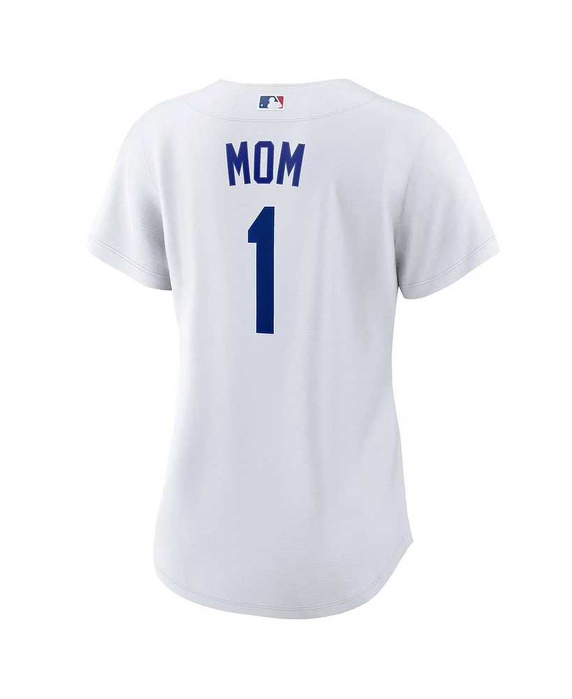 Nike Women's White Los Angeles Dodgers 1 Mom Home Replica Jersey