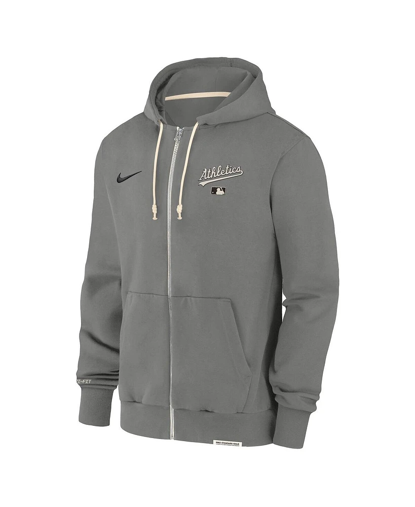 Nike Men's Charcoal Athletics Authentic Collection Travel Performance Full-Zip Hoodie