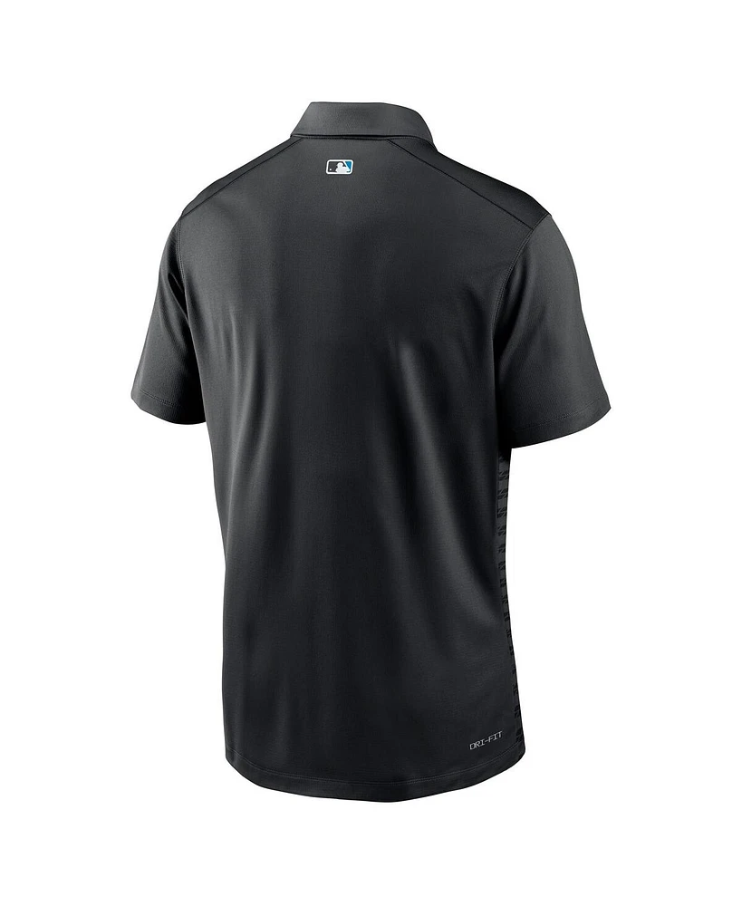 Nike Men's Black Miami Marlins Authentic Collection Victory Performance Polo Shirt