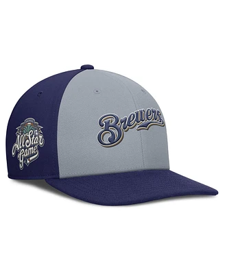 Nike Men's Gray/Navy Milwaukee Brewers Pro Performance Snapback Hat