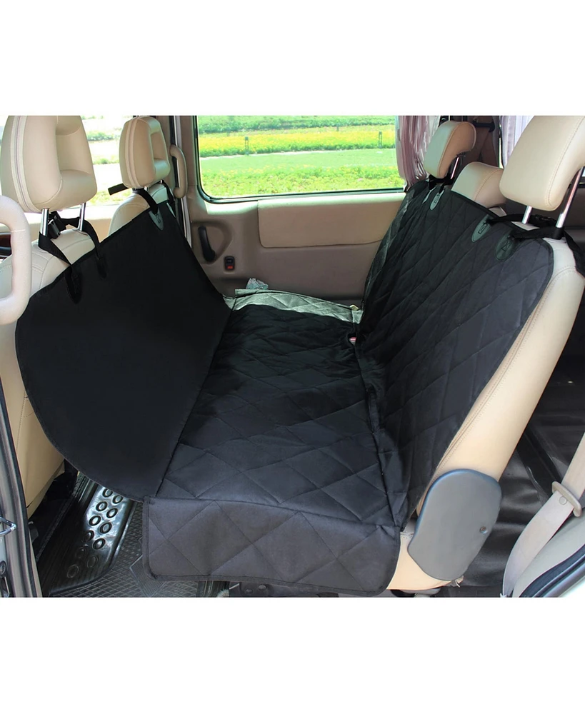 Luxury Pet Car Back Seat Cover: Black