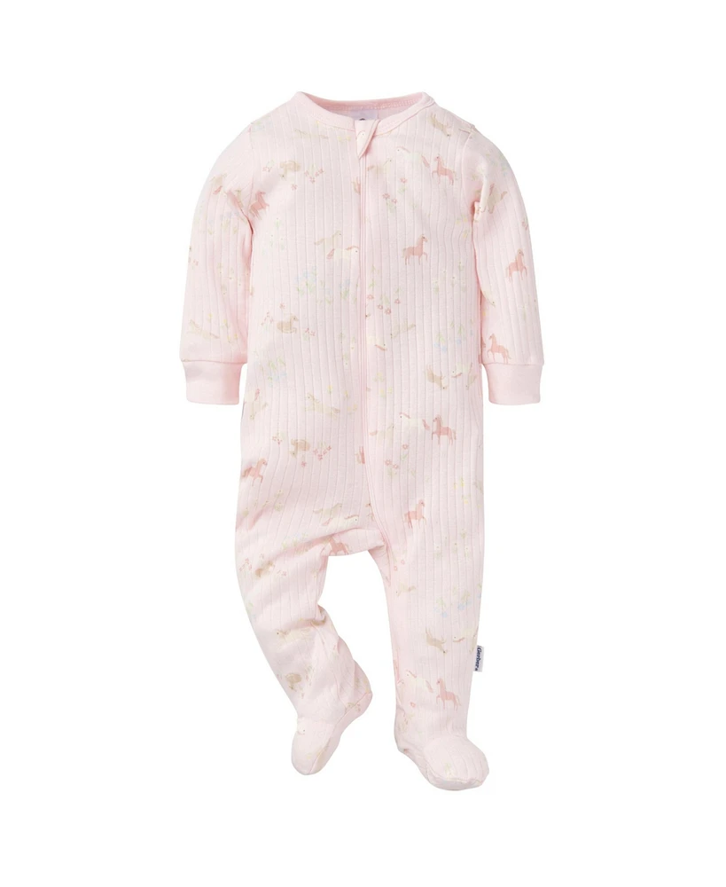 Gerber Baby Girls 2-Pack Sleep 'N Plays, Ponies, 0-3 Months