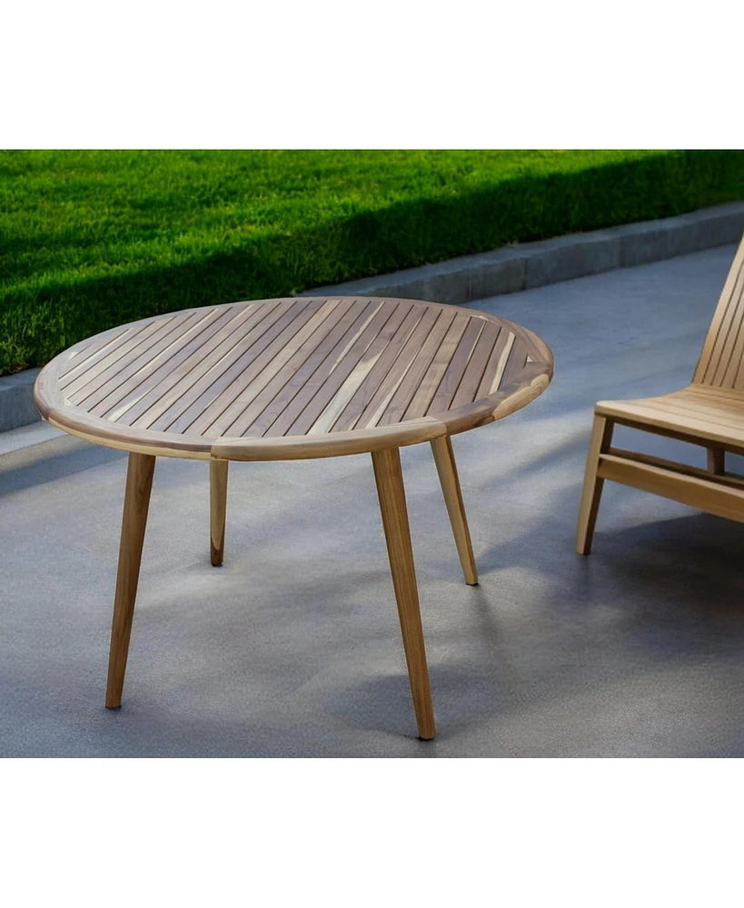 Solid Wood Rounded Outdoor Dining Table – Stylish Patio Table for Garden & Deck