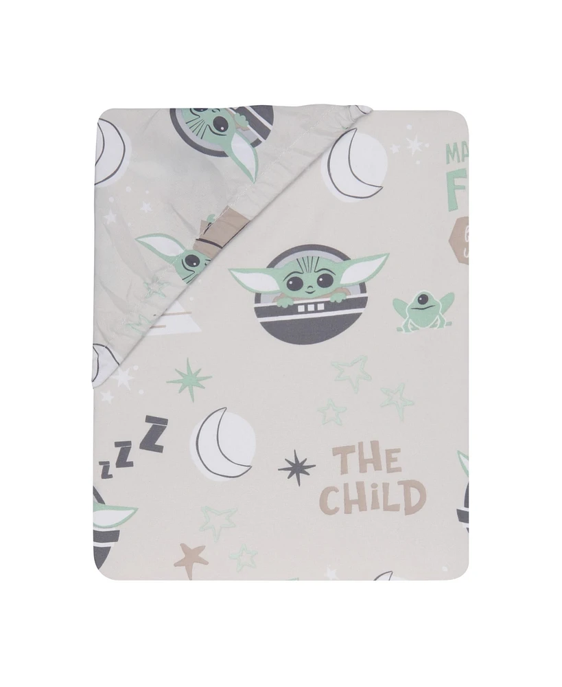 Lambs & Ivy Baby Star Wars Cozy Friends Yoda/Grogu Fitted Crib Sheet
