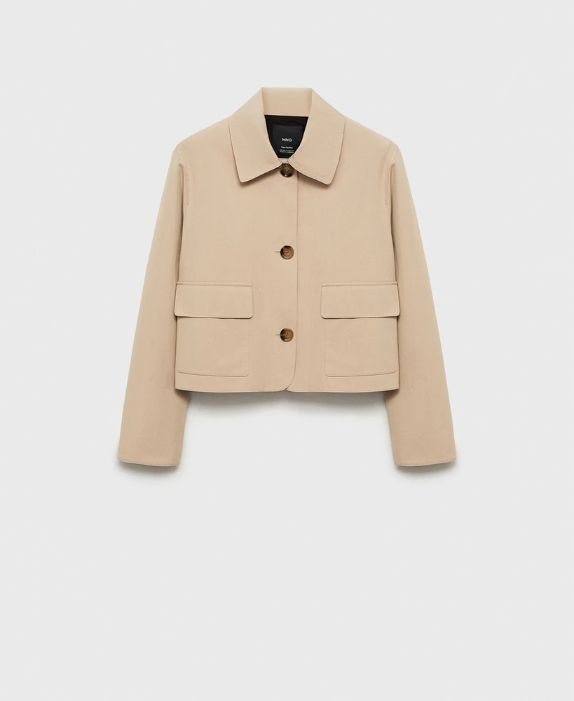 Mango Women's Pockets Cotton Jacket