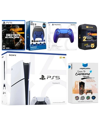 Sony Playstation 5 Slim Disc with Call of Duty Ops 6, Extra Controller, Gamer Starter Pack and MightySkins Voucher + 2 Year Cps Extended Warranty
