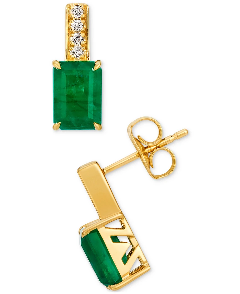 Le Vian Costa Smeralda Emerald (1-3/8 ct. t.w.) & Nude Diamond (1/20 ct. t.w.) Drop Earrings in 14k Yellow Gold