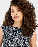 I.n.c. International Concepts Petite Printed Side-Ruched Mesh Tank Top, Exclusively at Macy's